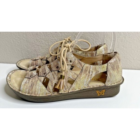 Alegria Valerie Gladiator Southwestern 38 7.5 8 Lace Up Leather Sandals VAL-7762 - Picture 5 of 11
